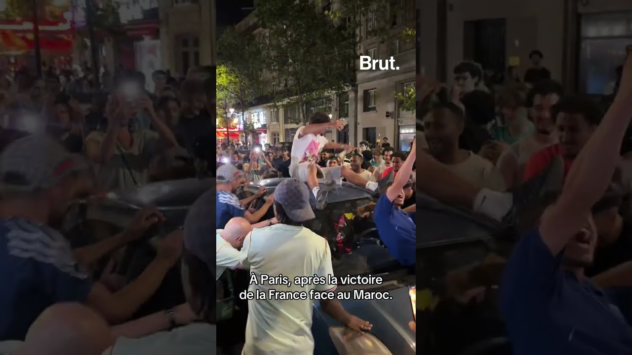 À Paris, après la victoire de la France face au Maroc