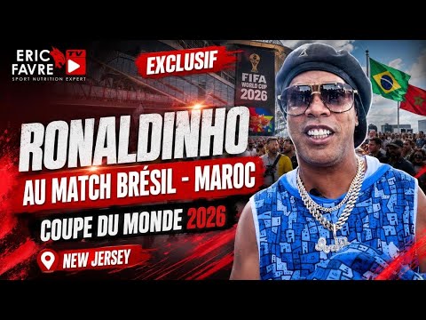 EXCLUSIF 🇧🇷 Ronaldinho débarque au match Brésil–Maroc : la foule devient folle !