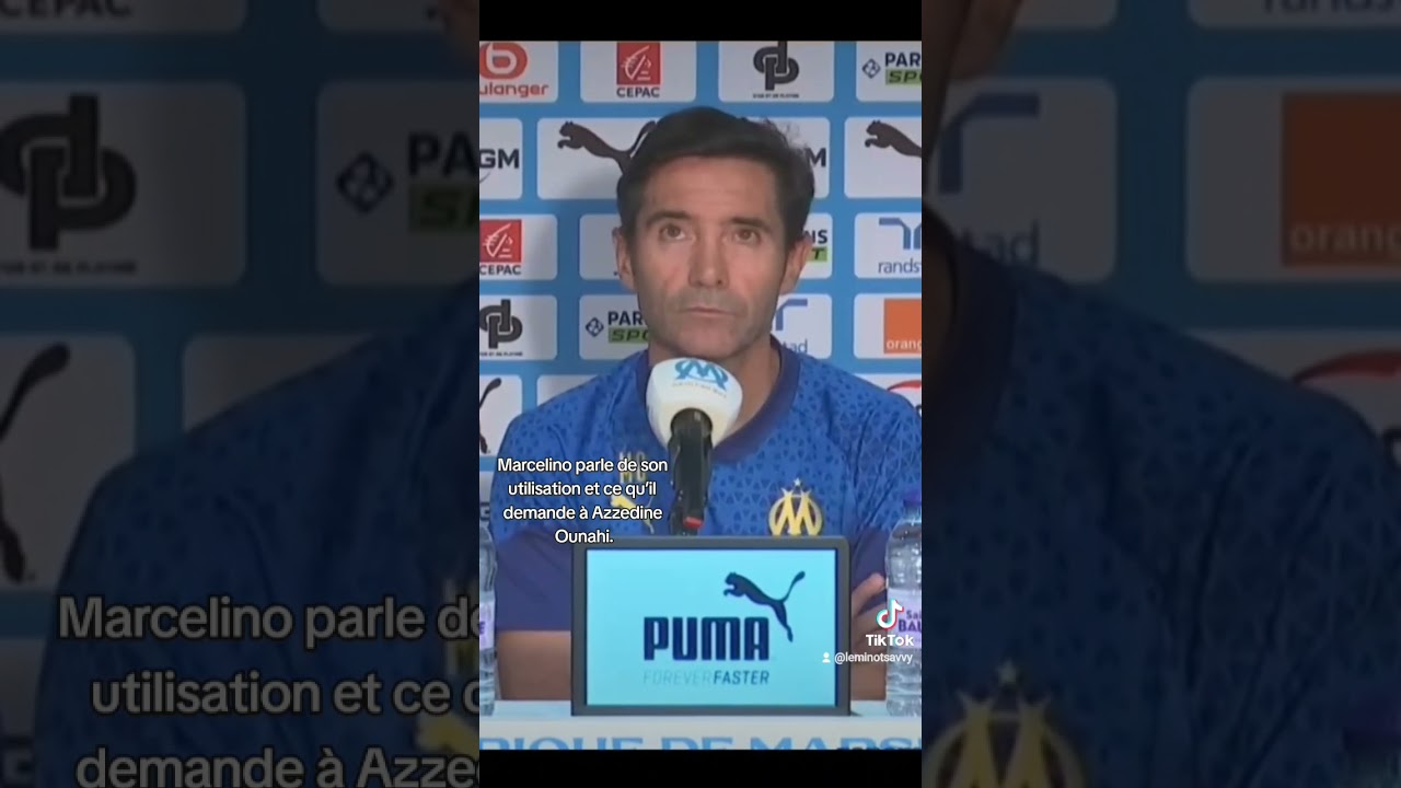 Marcelino parle de son utilisation et ce qu’il demande à Azzedine Ounahi. #teamom #om #mercatom