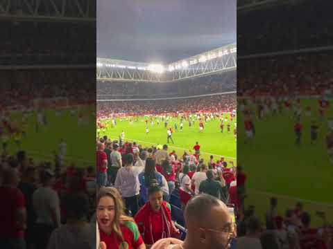 Les supporters marocains envahissent le terrain après Maroc-France