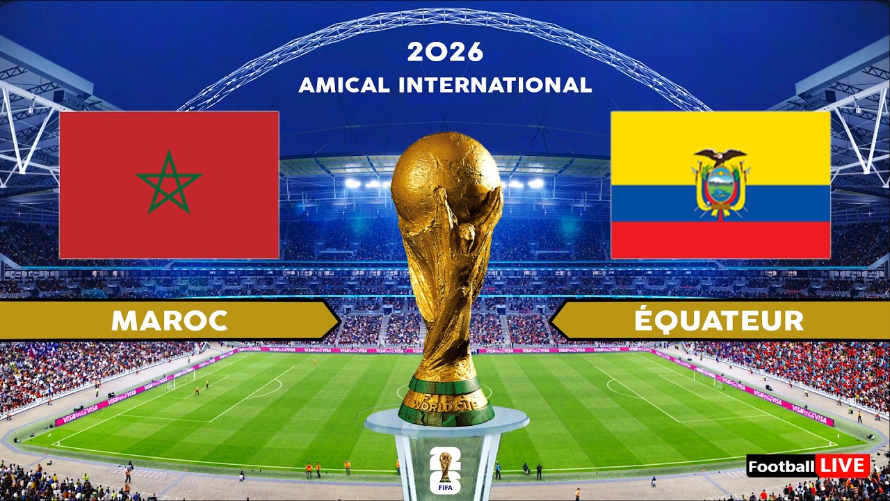 MAROC vs ÉQUATEUR - Match amical international 2026 | Match complet | Simulation PES