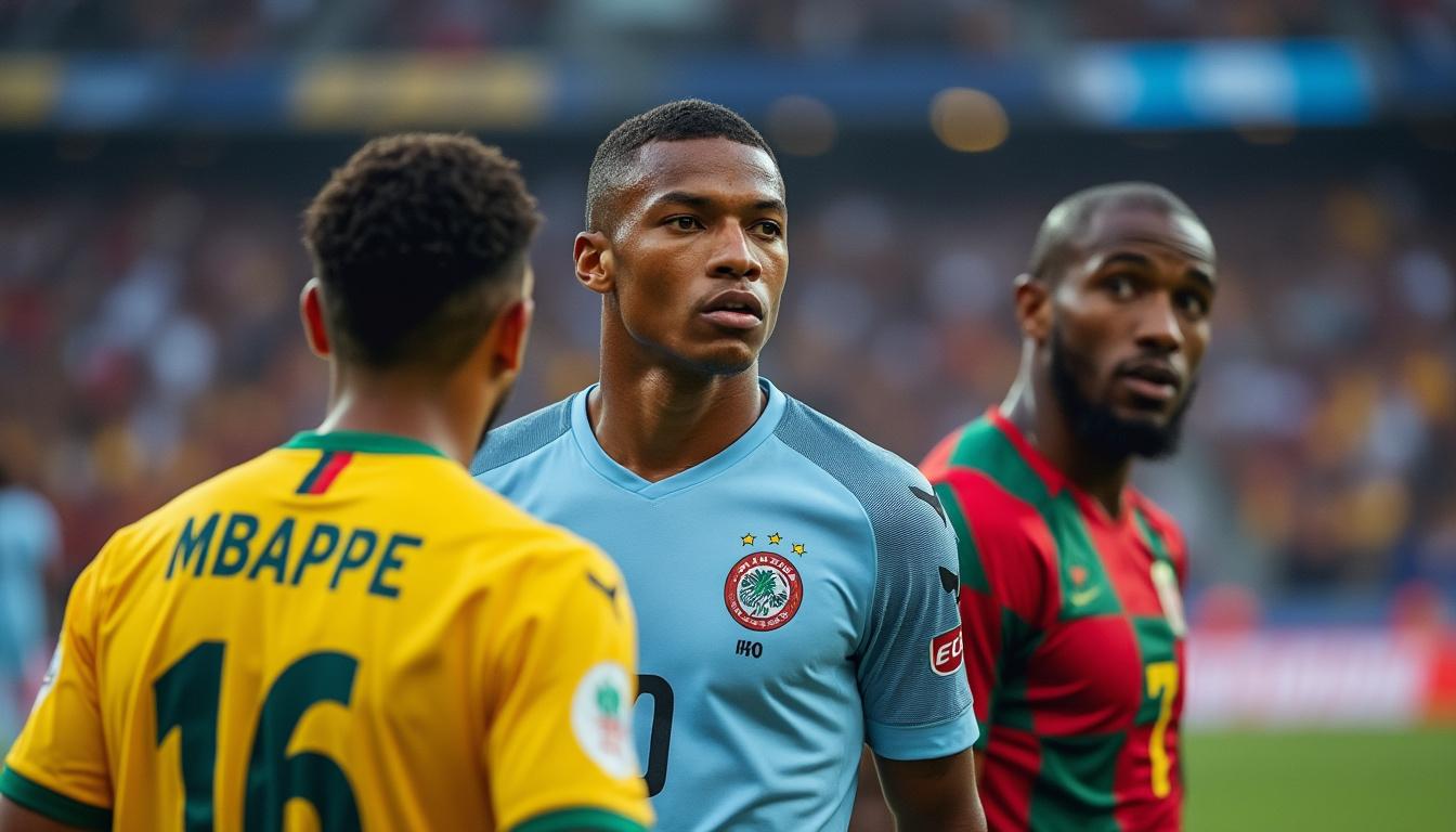 kylian mbappé impressionne en réalisant une panenka face à brahim diaz, peu après la défaite du maroc lors de la finale de la can.