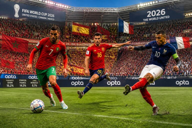 Coupe du monde 2026 : maroc, espagne, france — les prédictions d&rsquo;opta pour les favoris