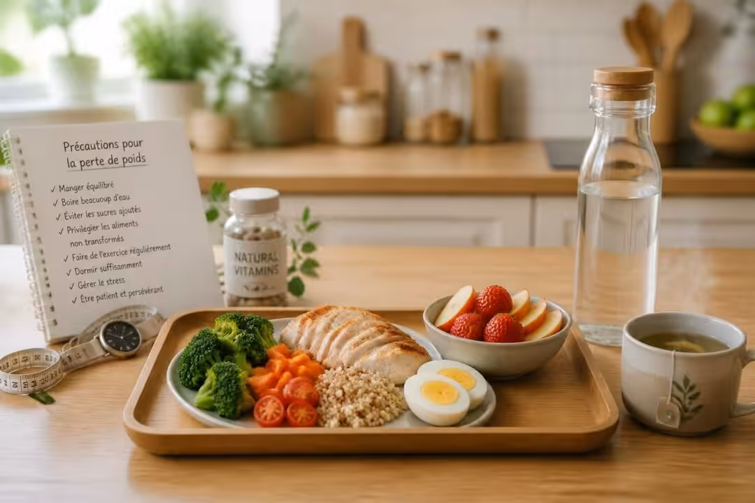 découvrez un menu détaillé pour perdre 2 kilos par semaine, accompagné des précautions essentielles pour une perte de poids saine et efficace.