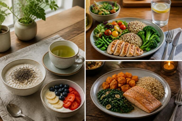 Repas équilibrés matin, midi et soir : exemples variés de menus pour une semaine