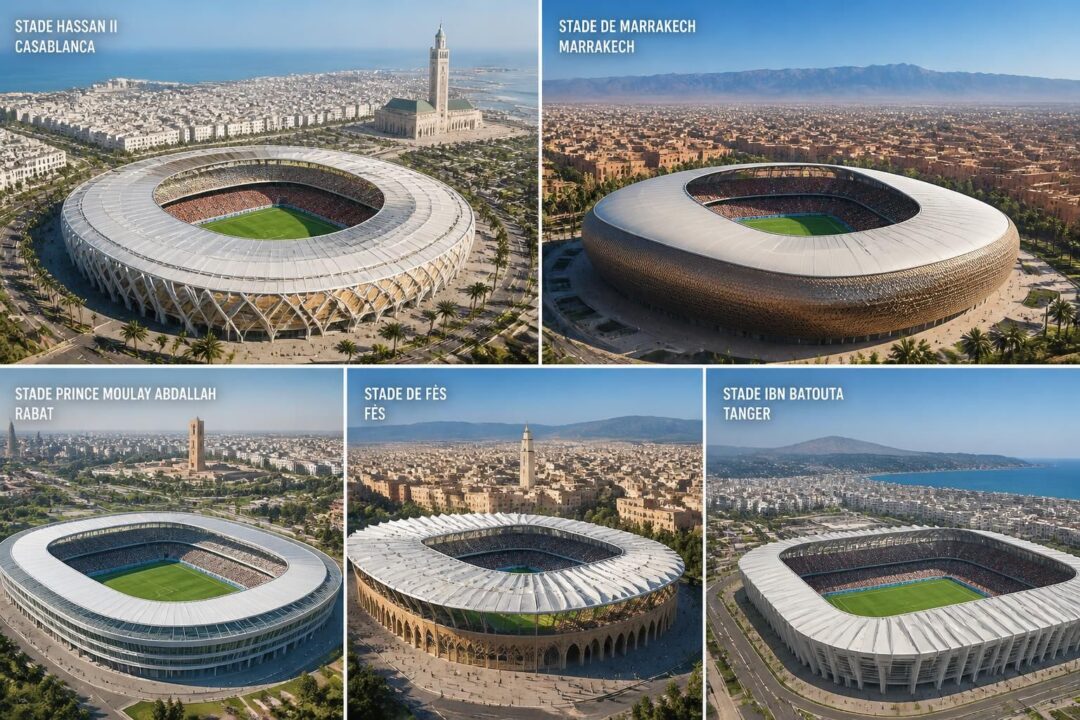 découvrez la liste complète des stades de la coupe du monde 2030 au maroc, avec les capacités des infrastructures et les villes hôtes pour cet événement sportif majeur.