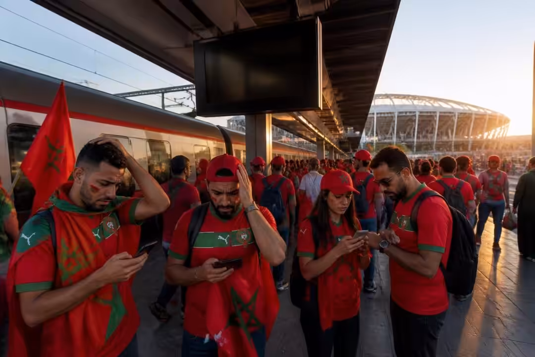 les supporters des lions du maroc devront payer 150 dollars pour un aller-retour en train jusqu'au stade lors du match maroc-brésil, une dépense importante pour encourager leur équipe.