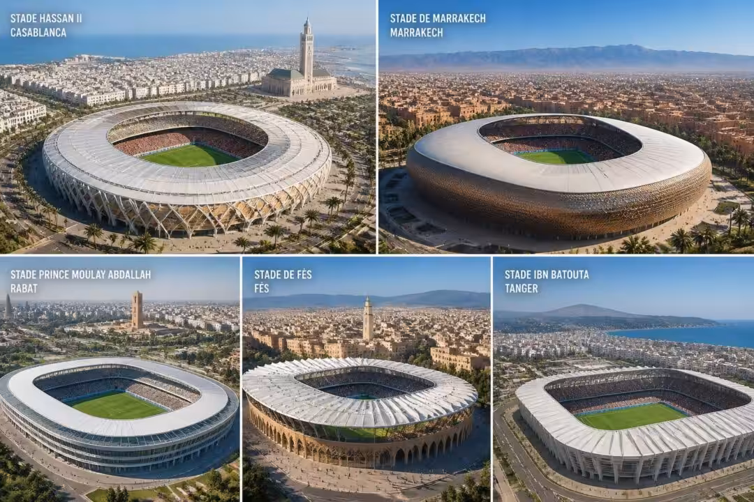 découvrez la liste complète des stades de la coupe du monde 2030 au maroc, avec les capacités des infrastructures et les villes hôtes pour cet événement sportif majeur.