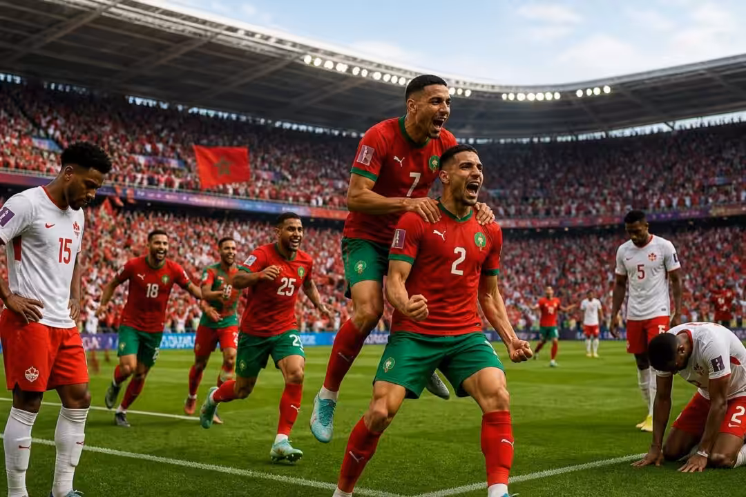 revivez le choc des huitièmes de finale de la coupe du monde 2026 où le maroc bat le canada et se qualifie brillamment pour les quarts de finale.