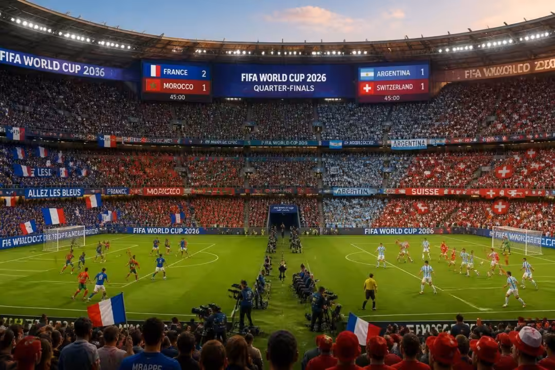 découvrez le programme complet des quarts de finale de la coupe du monde 2026, avec les matchs passionnants france-maroc et argentine-suisse. ne manquez rien des horaires et analyses.
